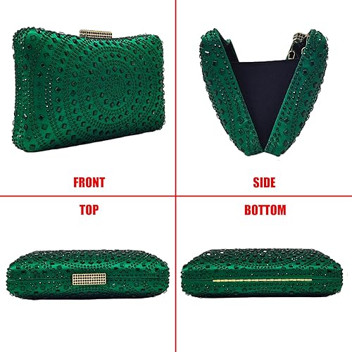 Miniatura 2 de Caja de cristal embrague bolsos de diamantes de imitación para mujeres bolso de fiesta de boda bolsa de noche