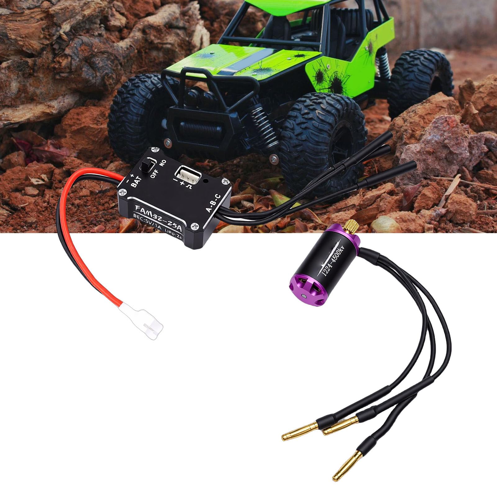 Silnik Bezszczotkowy, Silnik 4500KV w Skali 1/24 z Zestawem Modernizacyjnym 25A ESC Combo RC Crawler dla SCX24, Inne Modele Samochodów