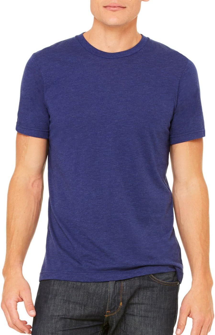 Bella + Canvas Triblend Short-Sleeve T-Shirt (3413C) Navy Triblend, XL - Image 2