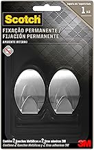 Scotch, 3M, Gancho Adesivo, Fixação Permanente, Sem Furos, Metálico, 2 unidade