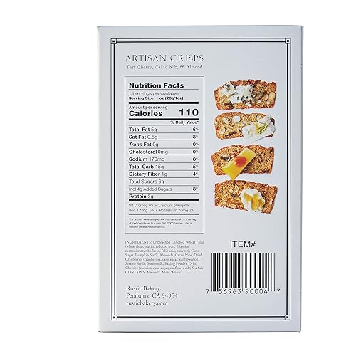 Miniatura 3 de Rustic Bakery Sel Gris Flatbread + Artisan Crisp Paquete de 2 – Pan plano Sel Gris + galletas artesanales de cereza, punta de cacao y almendras –