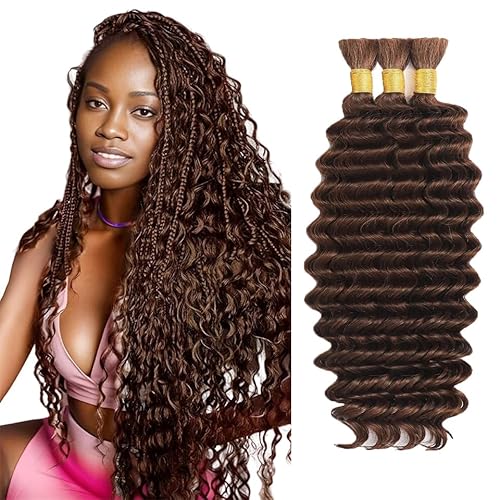 #4 Brown Human Braiding Hair for Boho Braids Hair 28