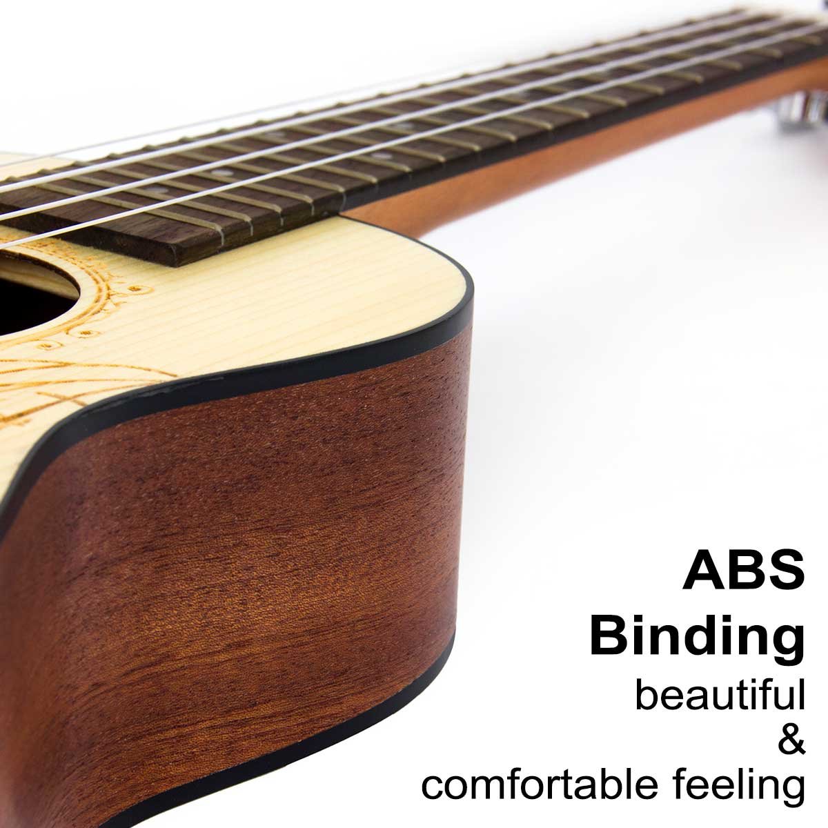 Concert Ukulele,Kmise Solid Spruce Ukelele 23 inch 4 String Hawaii Guitar Uke with Bag and Digital Tuner - Image 7