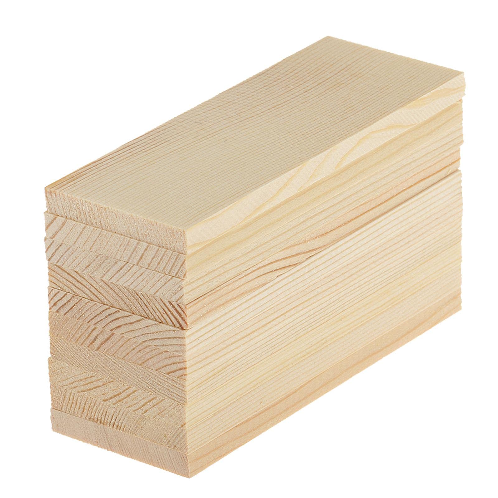 ATORSE™ 10 Pieces 10cm Natural Pine Wood Rectangle Board Panel for Arts Craft-image-11