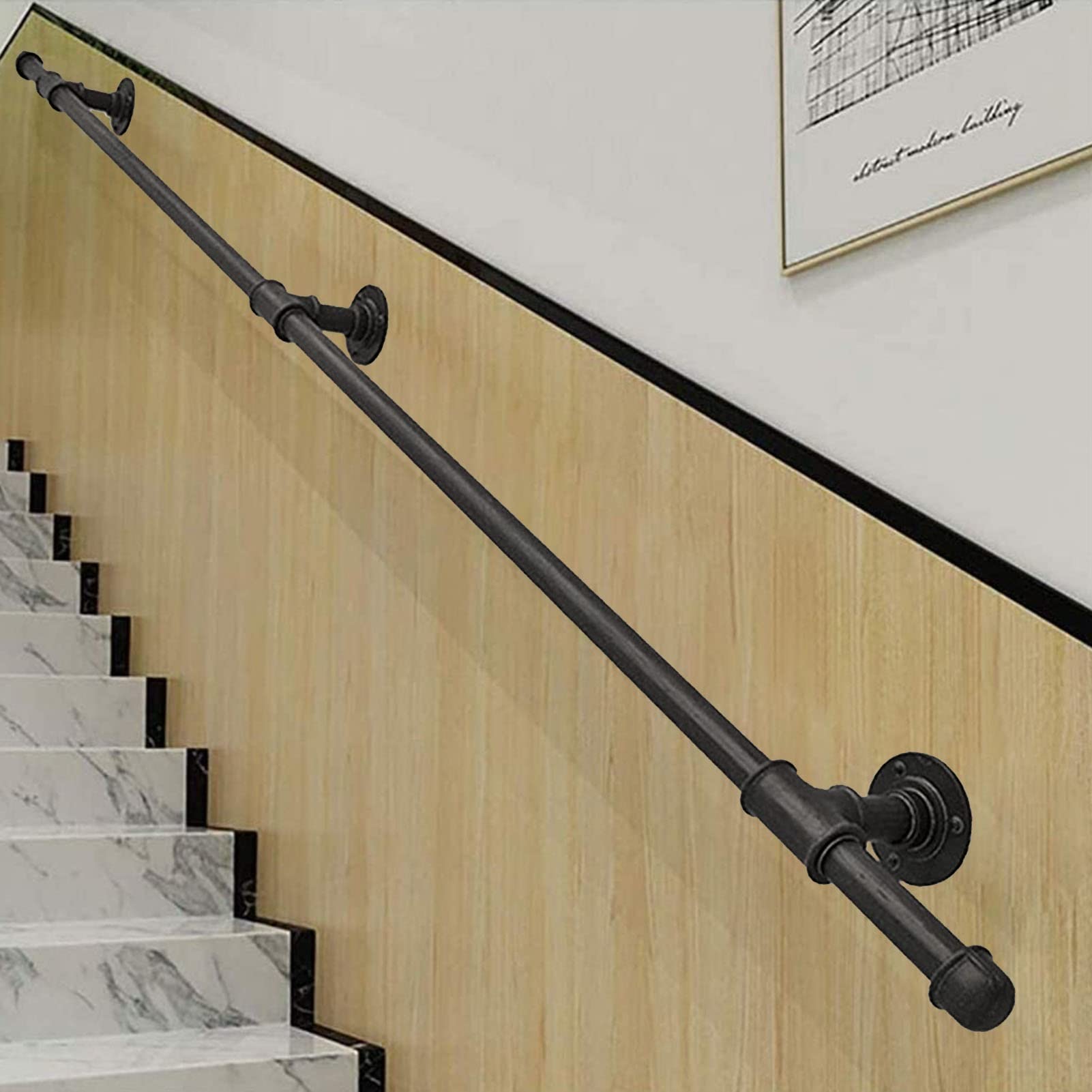 Rampe d'escalier NZPOST avec support et fixations pour mur extérieur