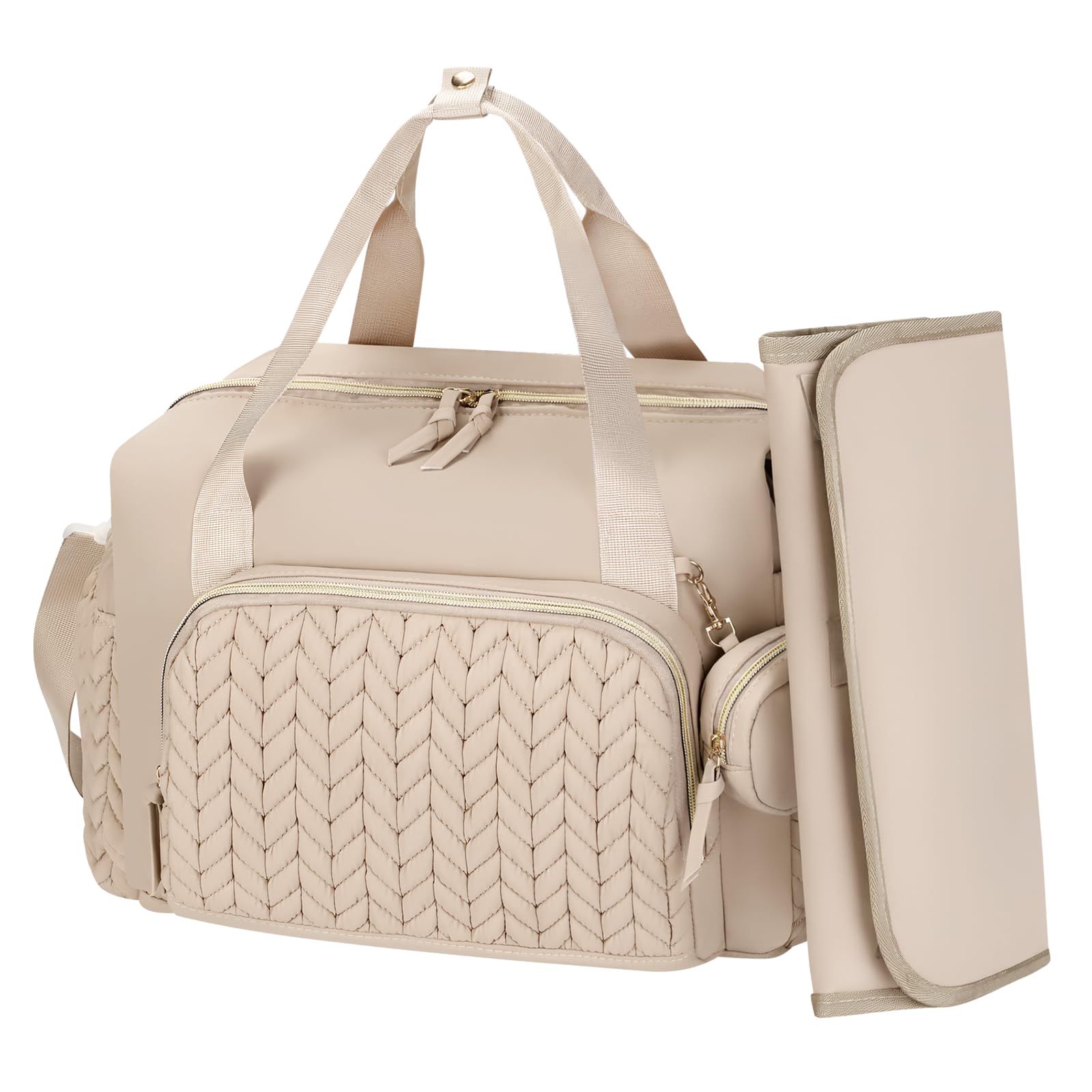 Cozary Borsa Fasciatoio Neonato 16 Tasche Scomparti Termici per Biberon Multifunzionale Tracolla Viaggio