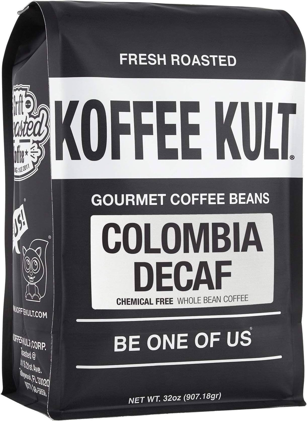 Medium Roast Decaf Coffee Beans, Colombian Single Origin 100% Arabica Naturally Swiss Water Process Chemical Free - 32oz Resealable package