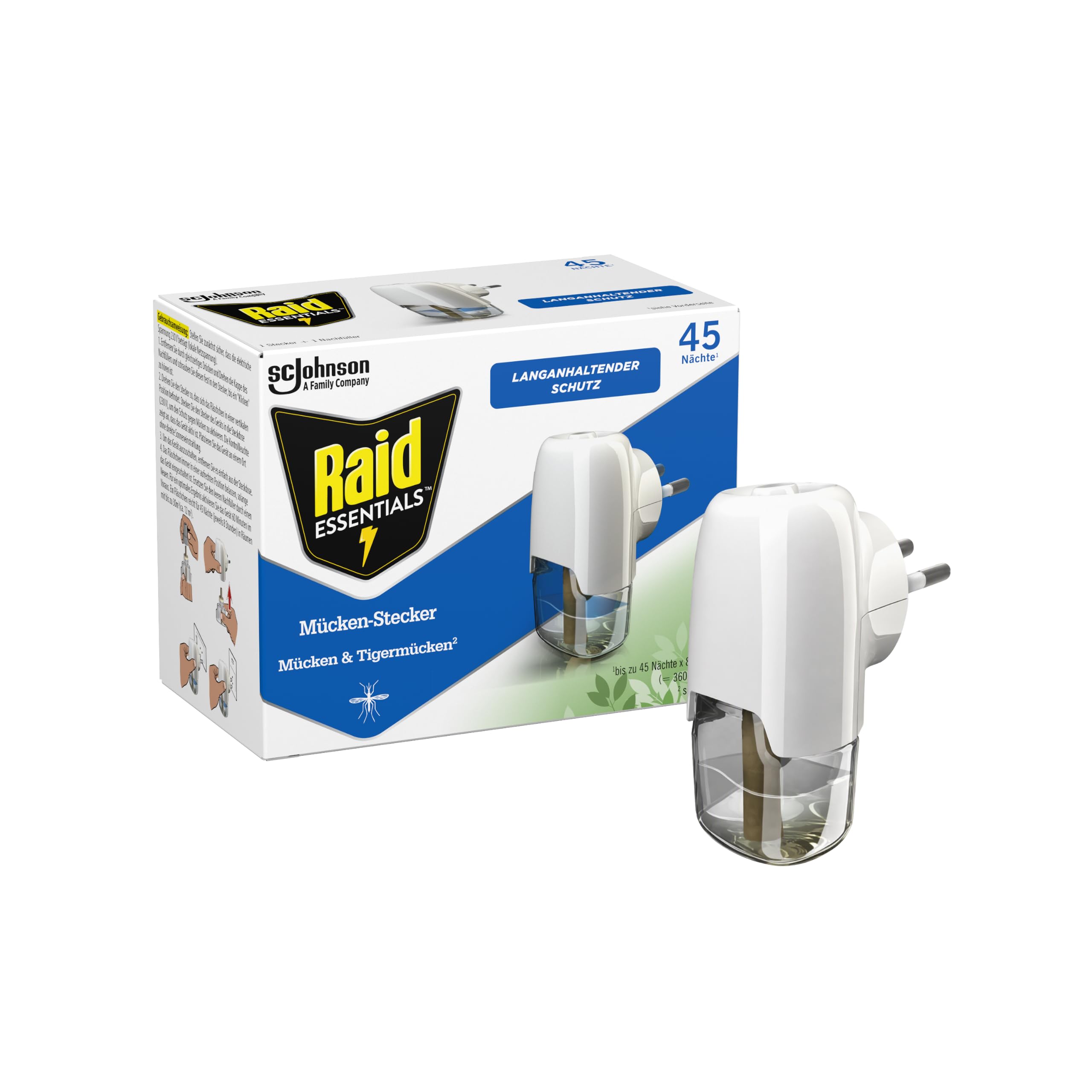 Raid Essentials Mückenstecker 45 Nächte, Insekten-Schutz, 1er Pack