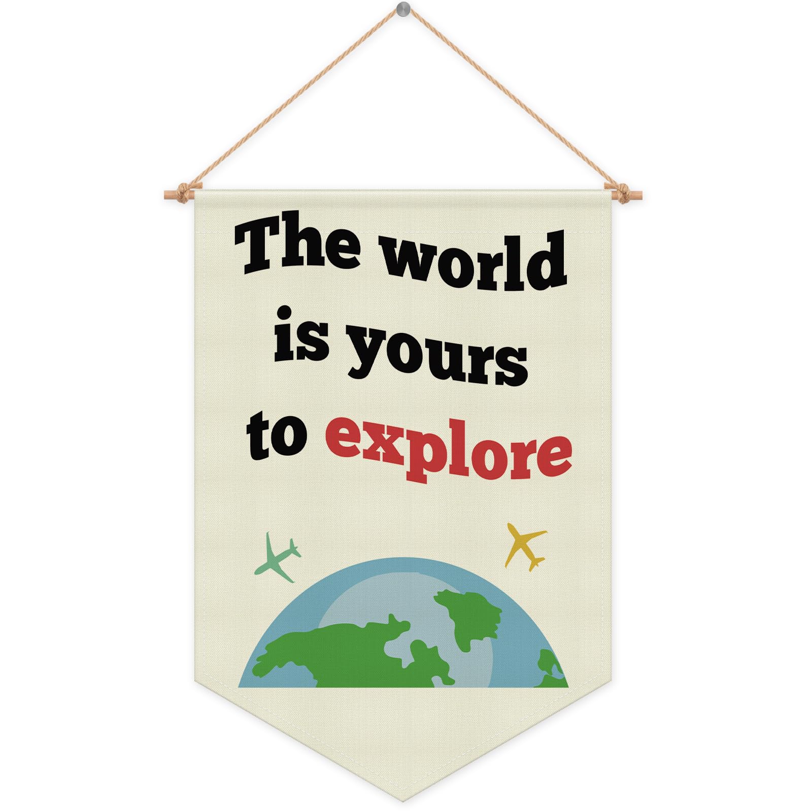 Adventure Flag Banner Nursery Wall Decor Hanging Pennant Flag Banner Kids Room Wall Sign Decor for Nursery Bedroom Playroom Adventure Lover Gifts Travel Theme Gifts Christmas Birthday Presents