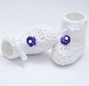 Love Crochet Art Blossom Crochet Baby Woolen Booties for 6-12 Months gallery image