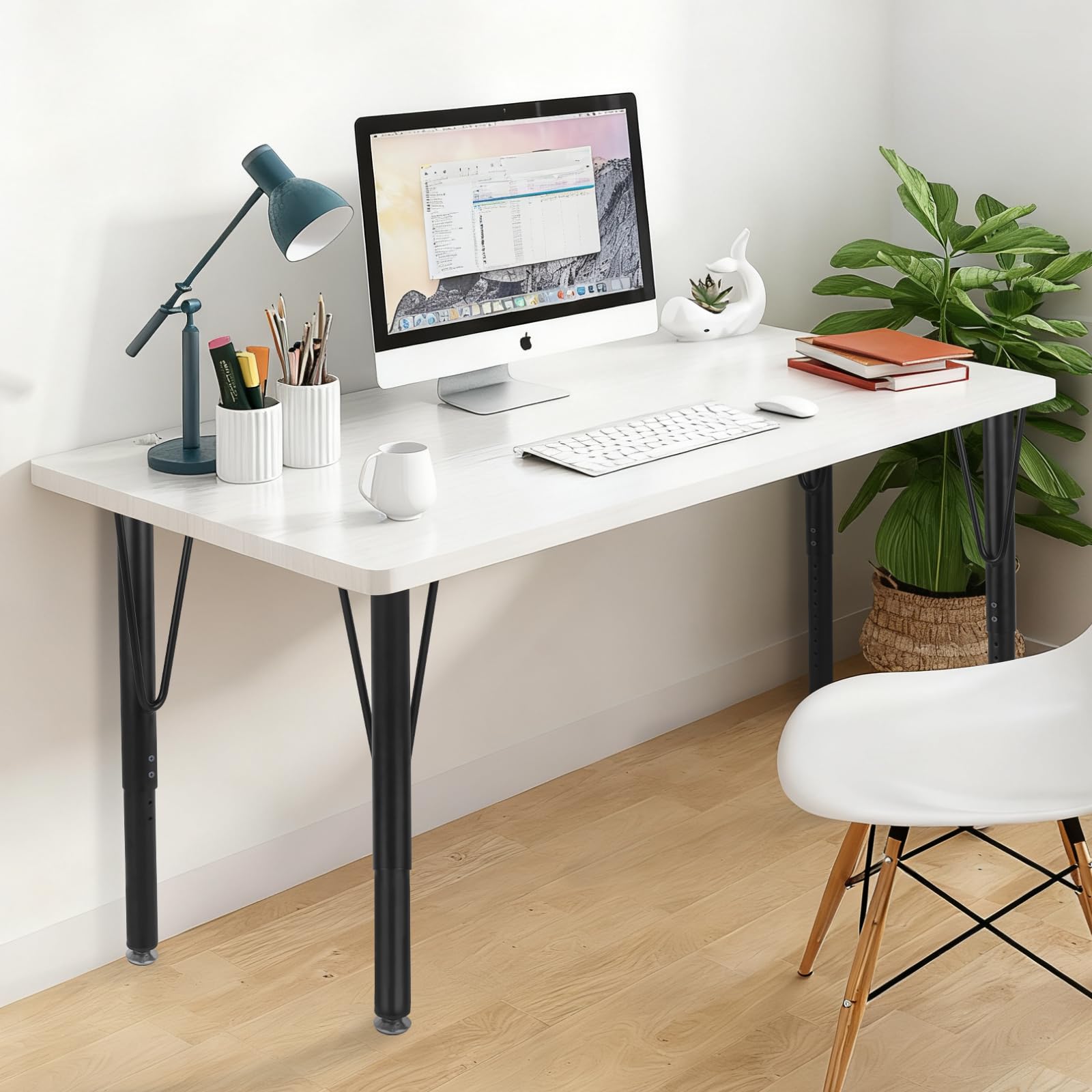 Nogi stołu z regulacją wysokości, 45-75 cm, nogi stołu, metalowe, czarne, 4 nóżki meblowe, regulowane do mebli DIY, na biurko, stół jadalny, stolik kawowy, stół biurowy