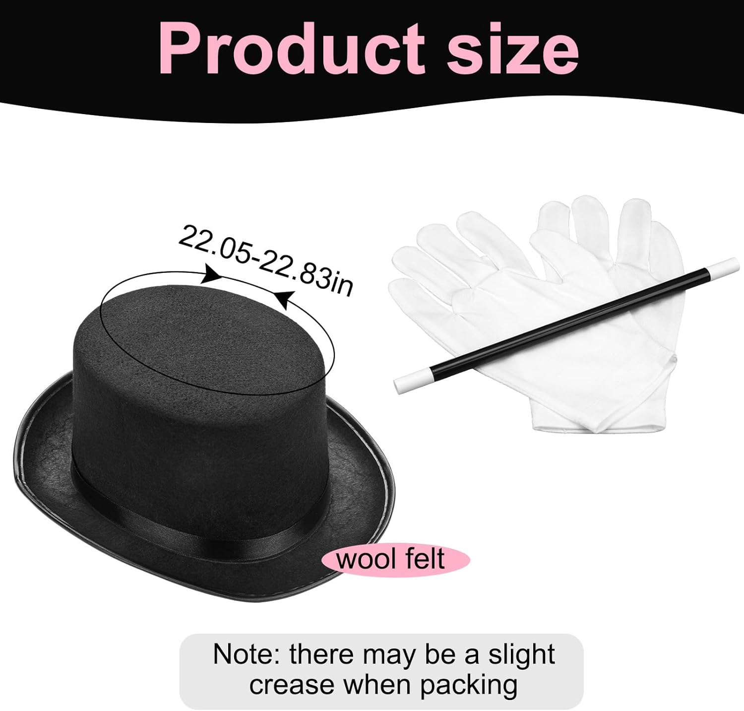 6 Pcs Halloween Couple Magician Costume Set - Includes Hat, Wand, Gloves, Bunny Ears, Tail and Bow for Adult Cosplay - Image 2