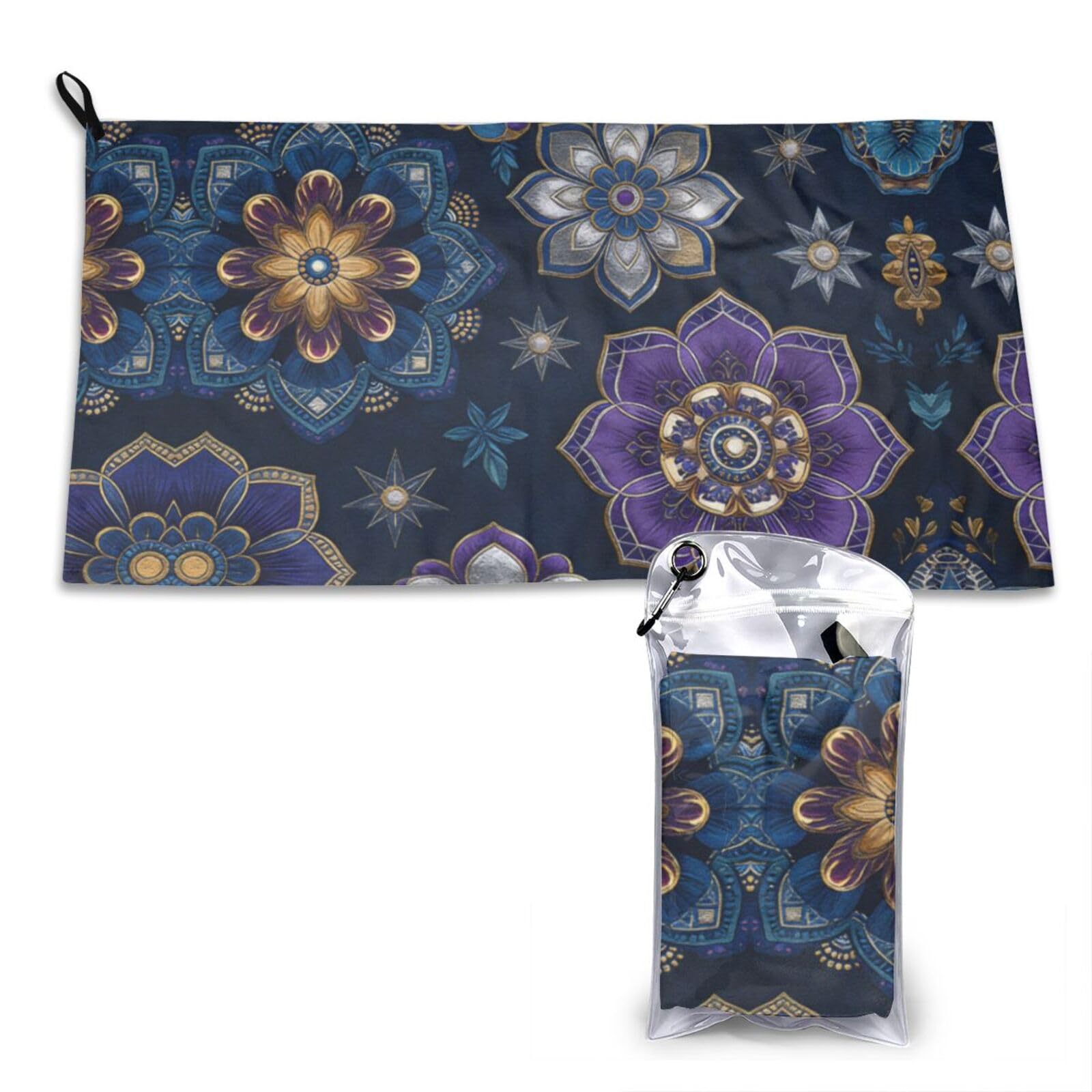 DUYKIMQW Brocade Among Flowers Print Quick Dry Towel 16x31.5in White