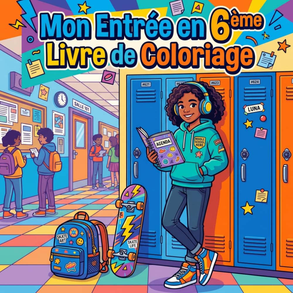 Mon Entrée en 6ème Livre de Coloriage: Activités Relaxantes pour Découvrir le Collège (Mon Entrée à l'École)