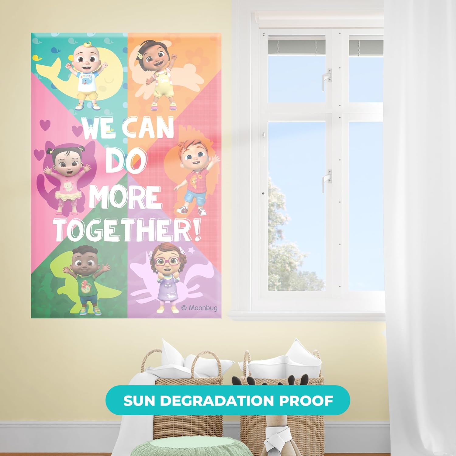 EGD JJ & Friends Picture Frame I Acrylic Art Decorations for Kids Bedroom I CoComelon Acrylic Frame I Wall Decor for Boy & Girl I Wooden Stand for Wall Support (Wide 16"x 24" Height)