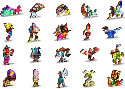 Miniatura 5 de WOODEN.CITY Rompecabezas de madera de 500 + 5 piezas, estantería de viaje mundial, rompecabezas avanzados de madera de invierno para adultos,