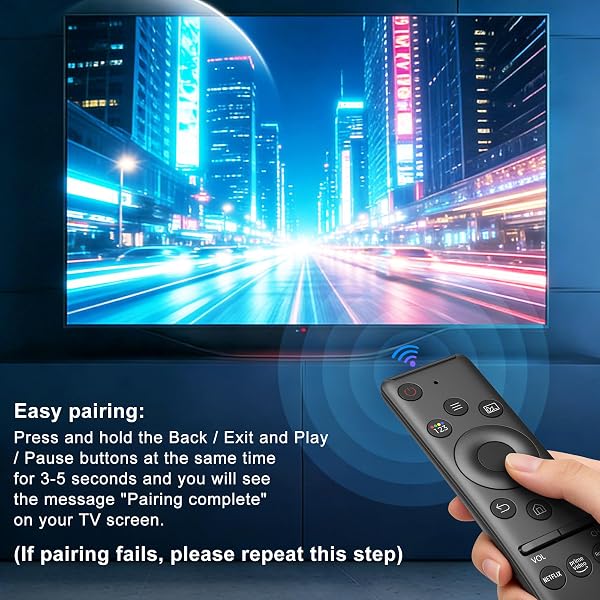 Amzpas Universale Telecomando-per-Samsung Smart TV, telecomando di ricambio per Samsung QLED UHD SUHD HDR LCD LED HDTV Curved Frame 4K 8K 3D Smart TV (Nero) - 5