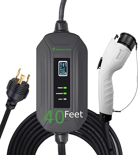 Vista 28 de PRIMECOM - Cargador para vehículos eléctricos (EV) de nivel 2 (220 V/240 V); cargador portátil inteligente para estaciones de carga de vehículos