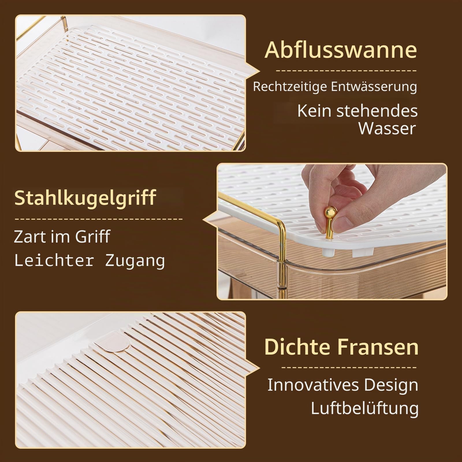 Seoneiro Whiskey-Tablett und Glasbecherregal mit Abtropffläche, Becherhalter und Kaffeetassen-Organizer für Küche und Badezimmer