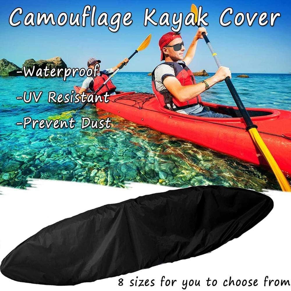 Telo Copri Barca, Tenda da Esterno, Copertura per Kayak e Canoa, Anti-Sole, Professionale, per Barca da Pesca, Kayak e Canoa da 8 posti (Nero 13,4 to 1