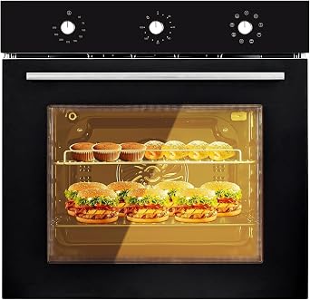 24 Inch Single Wall Oven, 2.5 Cu.Ft Capacity Built-in Electric Wall Oven with 8 Cooking Functions & with Convection, Defrost, 3000w Stainless Steel Built in Oven