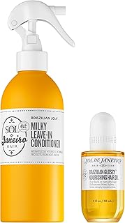 Milky Leave-In Conditioner & Brazilian Glossy Nourishing Hair Oil l Frizz Fighting Duo, Amazon Exclusive