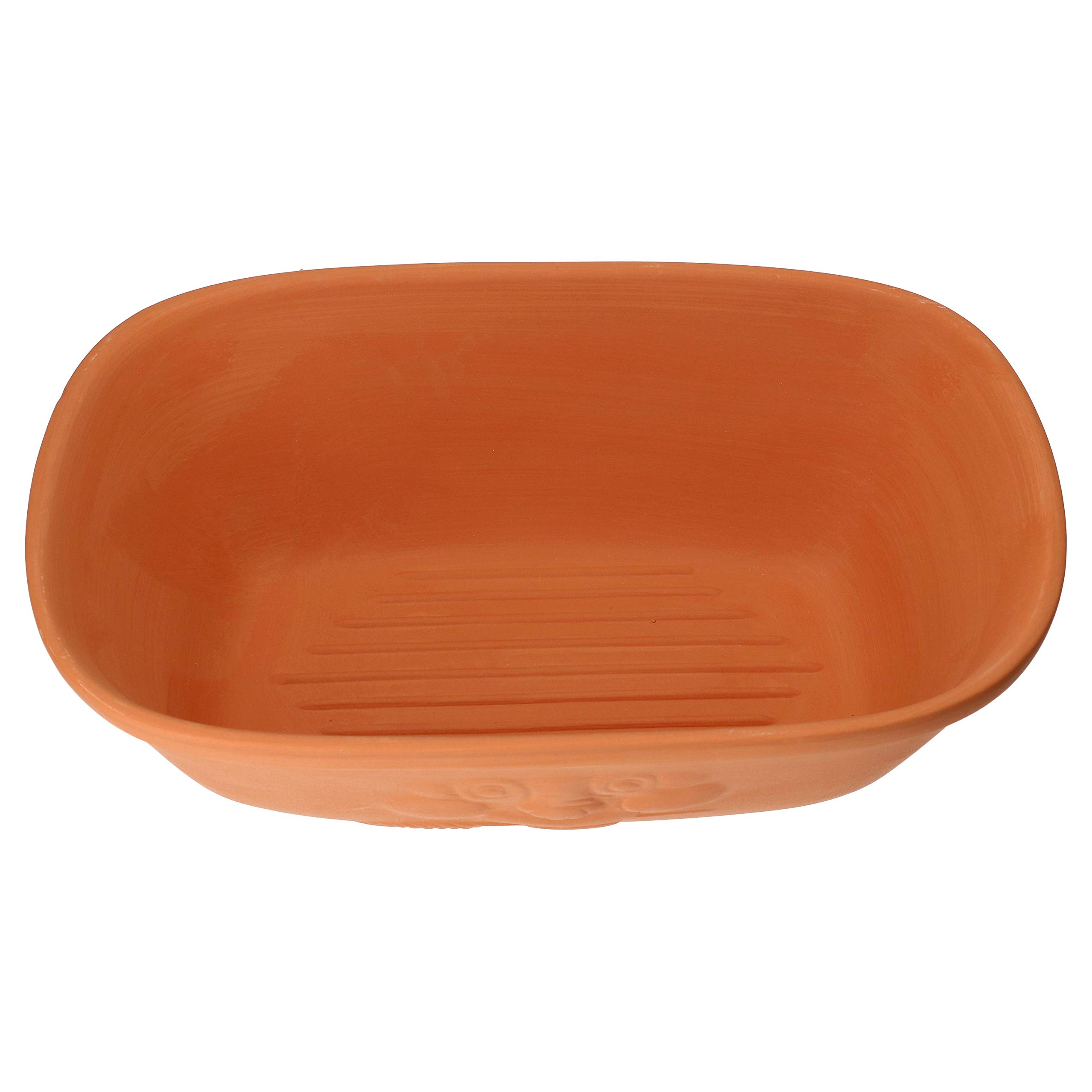 MamboCat Terrakotta-Topf Berti zur Brot-Aufbewahrung I 100% Natur Ton-Behälter mit Deckel hält Toast & Brötchen länger frisch I Ton Brotbox großer Keramik-Brotkasten unglasiert 16,5X 24,3X 36cm