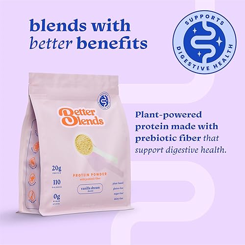 Miniatura 2 de Proteína vegana en polvo con fibra prebiótica, apta para el intestino, bajo FODMAP, sin gluten, sin lácteos, sin goma, sin azúcar, sin soja, 20