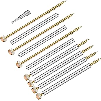 24 Pack 7 Gutter Screws with Stainless Steel Sleeve,for 5-Inch Roof Gutter Repair, Screws White,Durable Nails 24