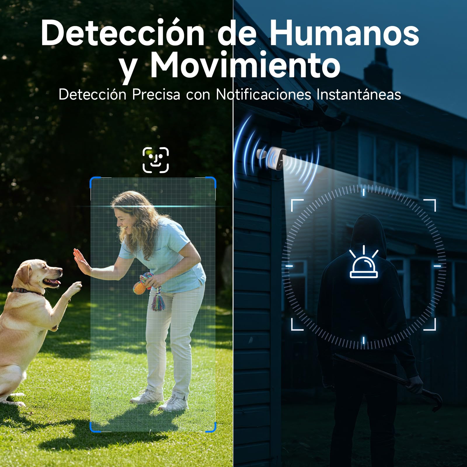 Cámara de Vigilancia WIFI Exterior, Rollei Wireless Security Cam 2K V2 Seguridad Camara sin Cables Visión Nocturna Detección de Movimiento Audio Bidireccional IP65 Cámara-Vigilancia-Exterior-Seguridad
