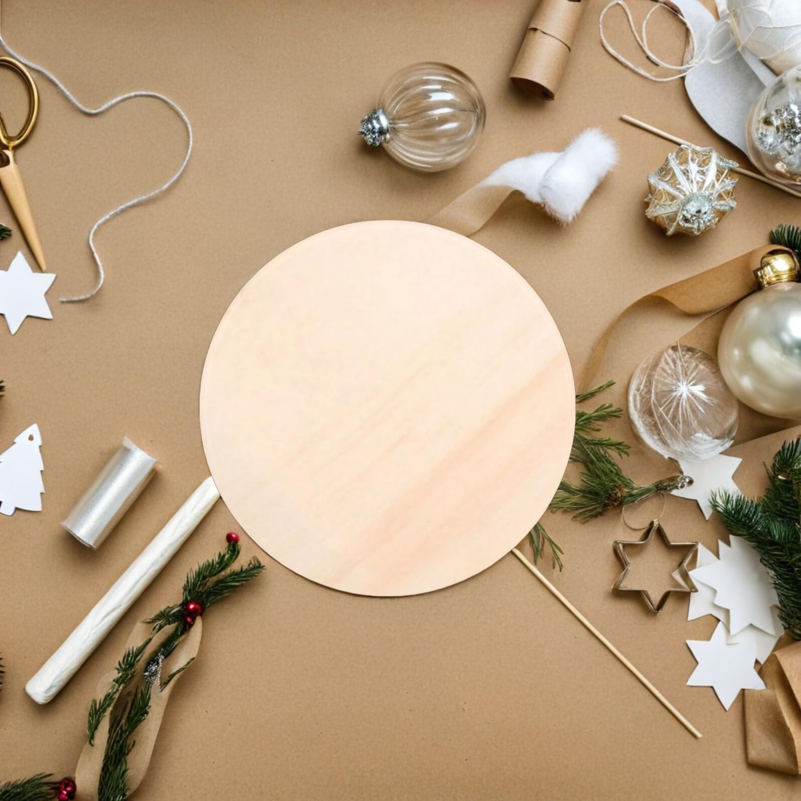 Ipetboom 15 pezzi Dischi Rotondi in Legno Naturale Non Trattato per Decorazioni Fai da Te Cerchi Grandi in Legno Grezzo per Addobbi Natalizi Targhette Rustiche per Appendere Porta e Feste