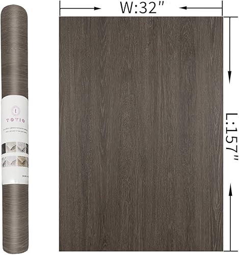 Miniatura 7 de TOTIO Papel tapiz extra ancho de madera de nogal marrón oscuro, papel de contacto de nogal, papel de contacto de nogal, diseño de ranura guía de
