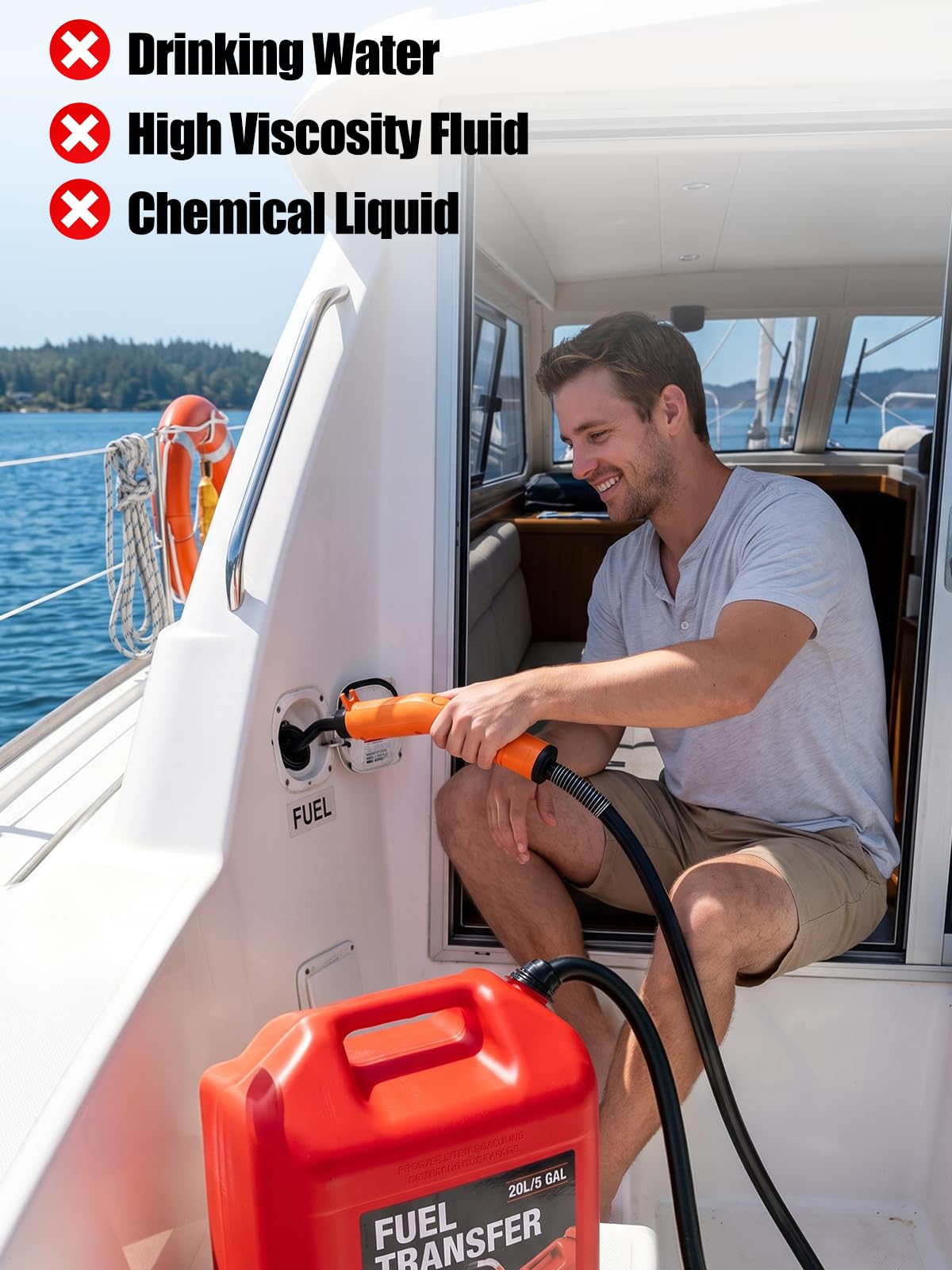 Pompa di trasferimento del carburante, ricaricabile tramite USB, pompa di aspirazione elettrica | Pompa per benzina, diesel e acqua, portatile, a prova di perdite, con tubo, pompa di trasferimento dell'olio ultra veloce