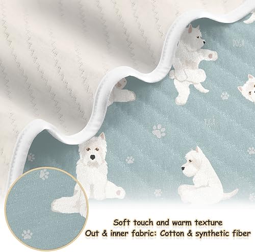 Miniatura 2 de Ollabaky Yoga Dogs - Manta de algodón para niños y niñas, manta de algodón para cuna, cochecito y guardería, manta de recepción unisex para niños