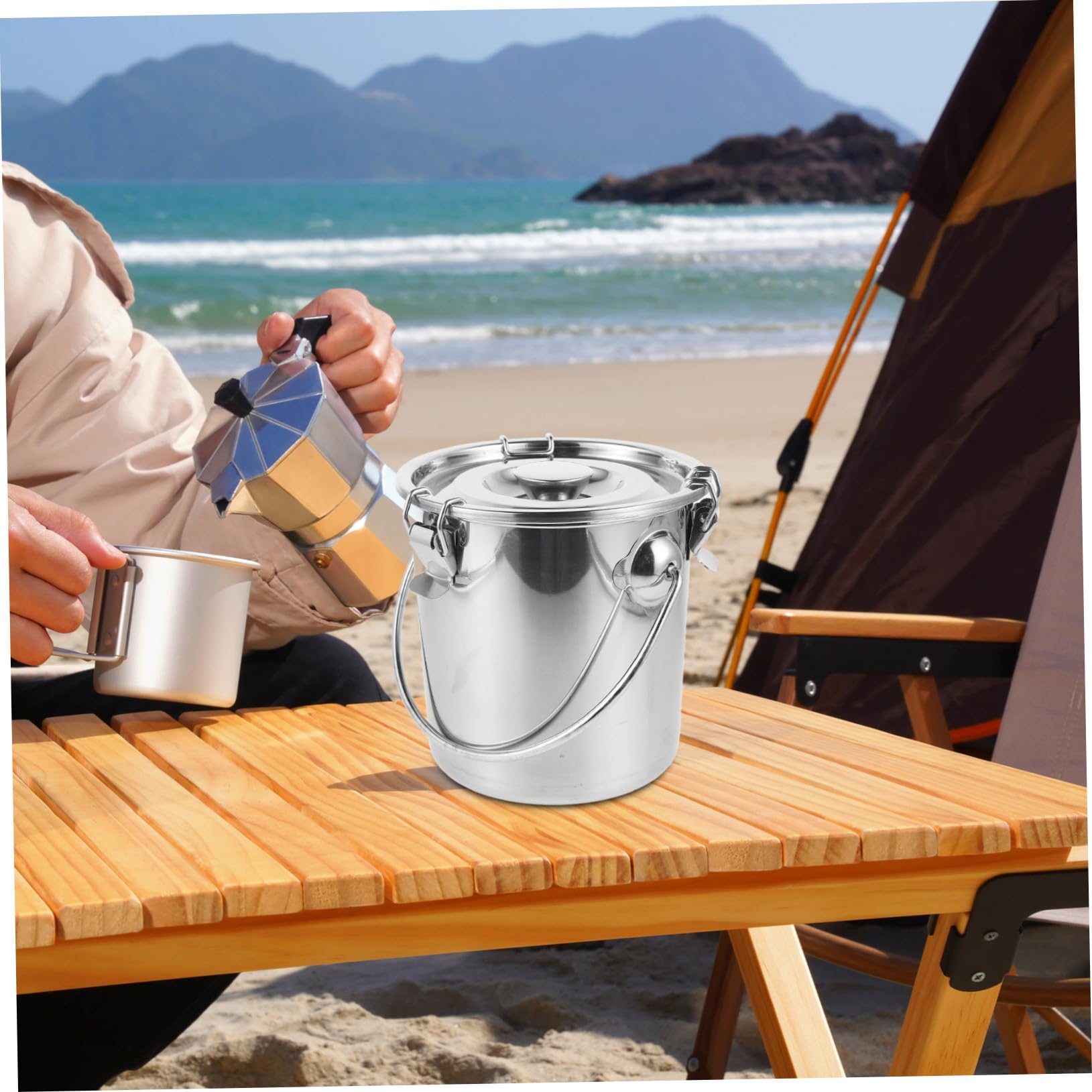 Edelstahlbehälter mit Deckel Luftdicht und Auslaufsicher 3l Edelstahl für Kaffeeaufbewahrung Haushalt und Outdoor Abenteuer