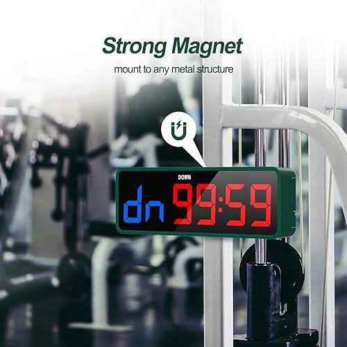 Miniatura 4 de ANJANK Pequeño reloj portátil con temporizador de gimnasio, cronómetro, temporizador de intervalos de entrenamiento con batería de larga duración,