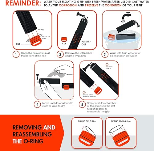Miniatura 8 de Agarre flotante impermeable compatible con GoPro Hero 10 9 8 7 6 5 4 3+ 2 1 sesión, kit de accesorios de montaje para deportes acuáticos y cámaras