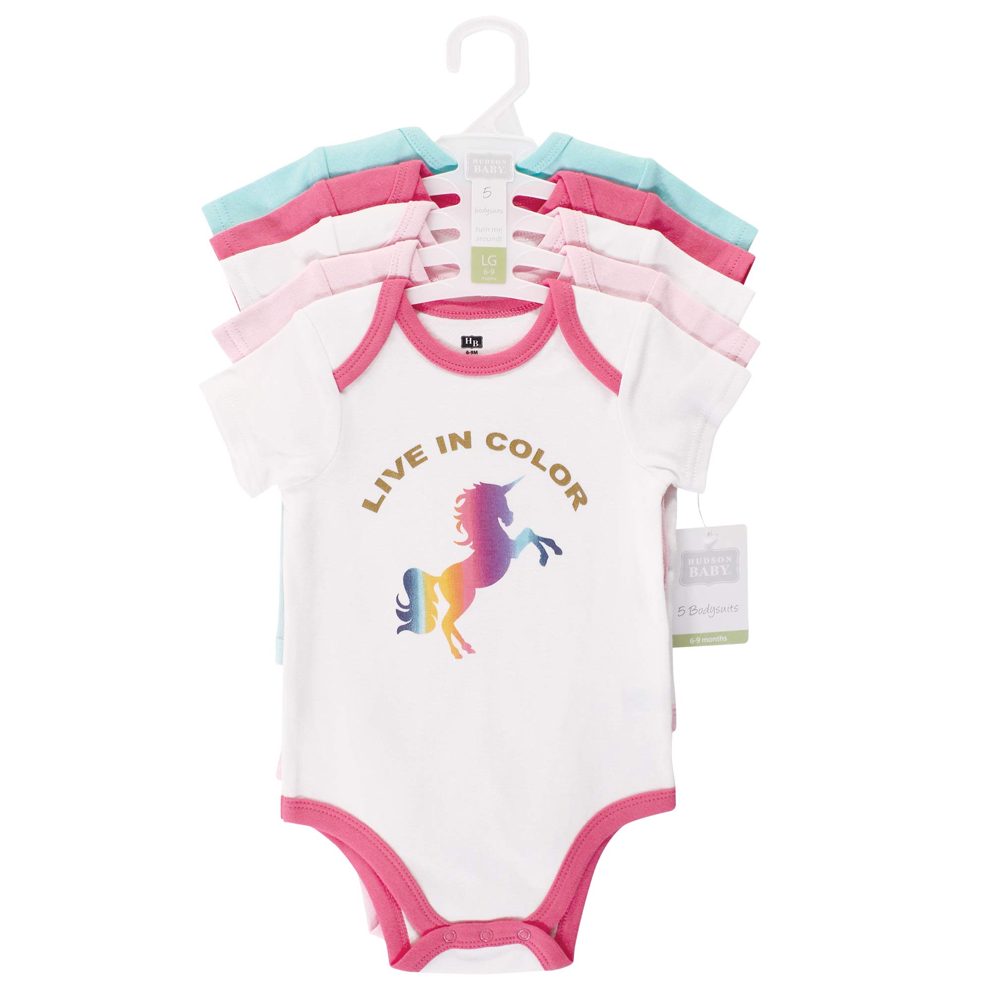 Hudson Baby Bawełniane body uniseks dla dzieci, zestaw T-shirtów dla dzieci '6-9 miesięcy'