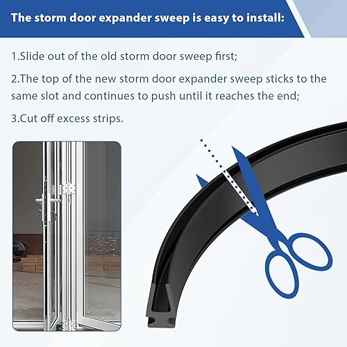 Miniatura 5 de Reemplazo de barrido de puerta Storm para puertas Larson y Pella, sello inferior de 39 pulgadas de largo para puertas Andersen de metal y vinilo,