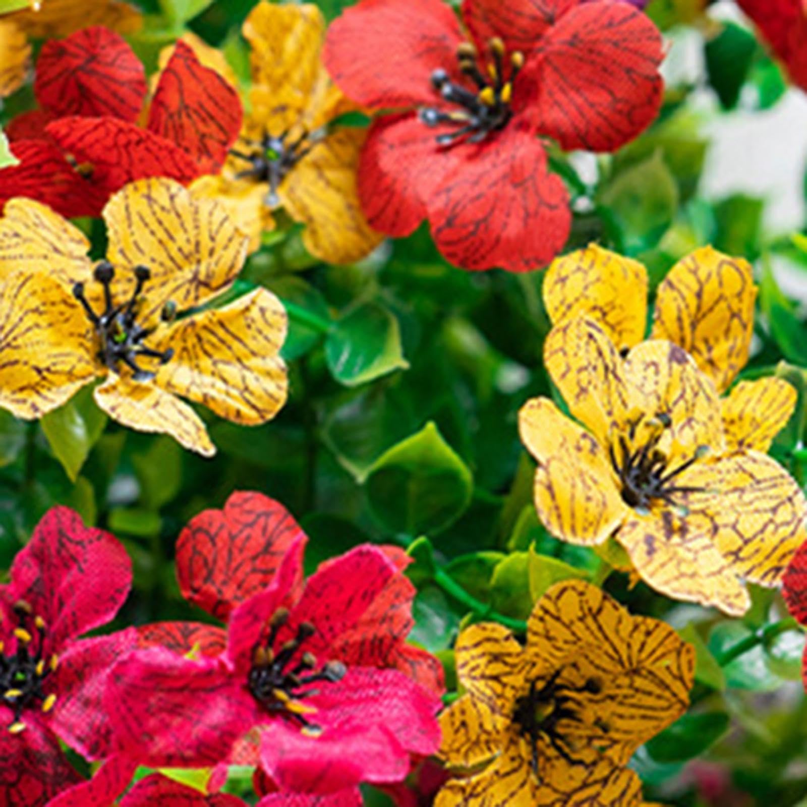 Qianly Kunstblumen Bund Künstliche Blumen Gartenstrauß Zierpflanze mit Stiel Dekoblume aus PP für Balkon Fensterbank Wohnzimmer für Hochzeitsdekoration, Buntes Violett