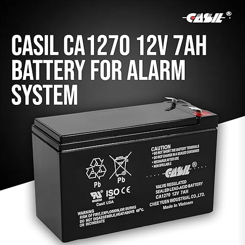 Miniatura 2 de CASIL Batería de alarma ADT de 12V 7AH CA1270 First Alert ADT