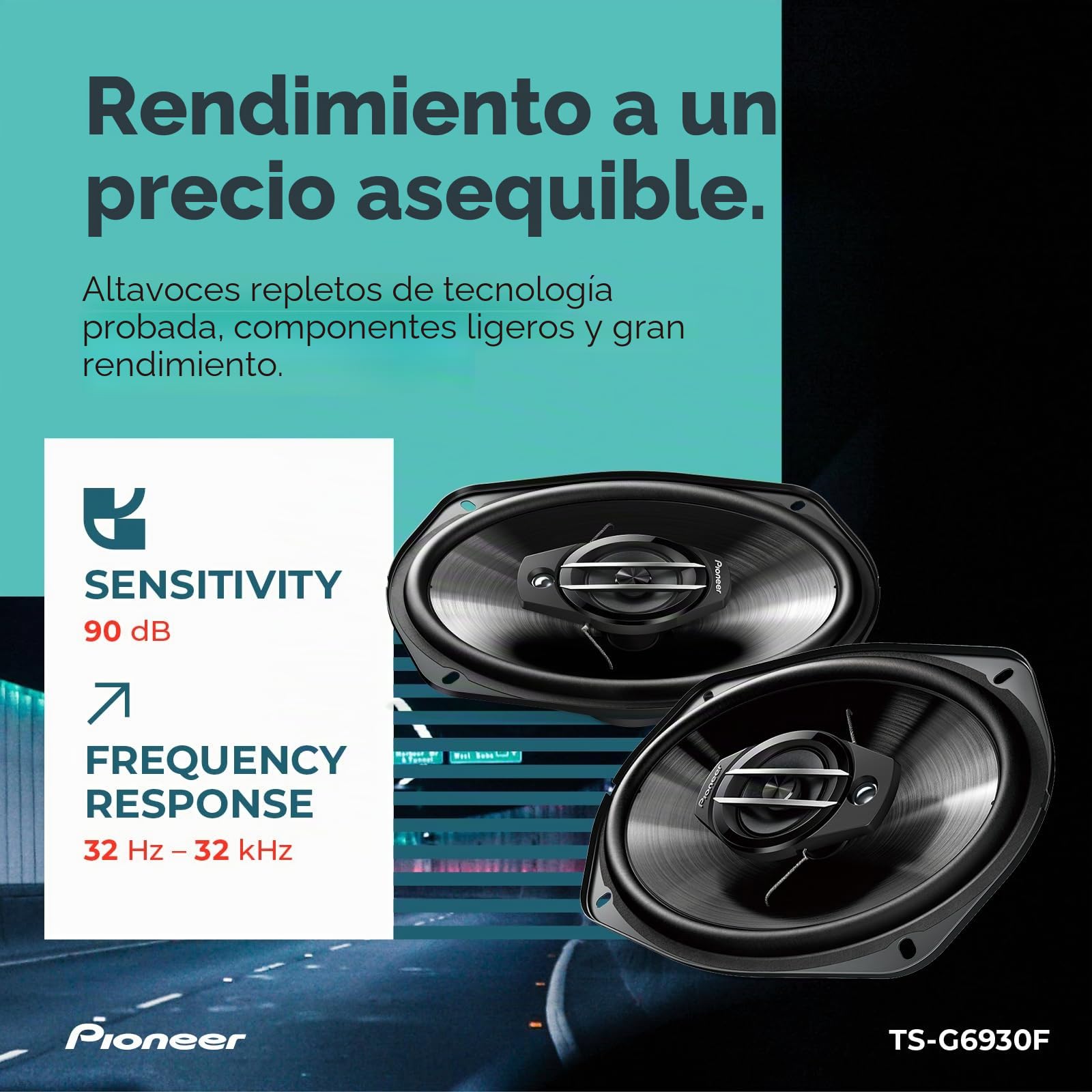 Pioneer TS-G6930F Alta voces, Negro, Talla Única