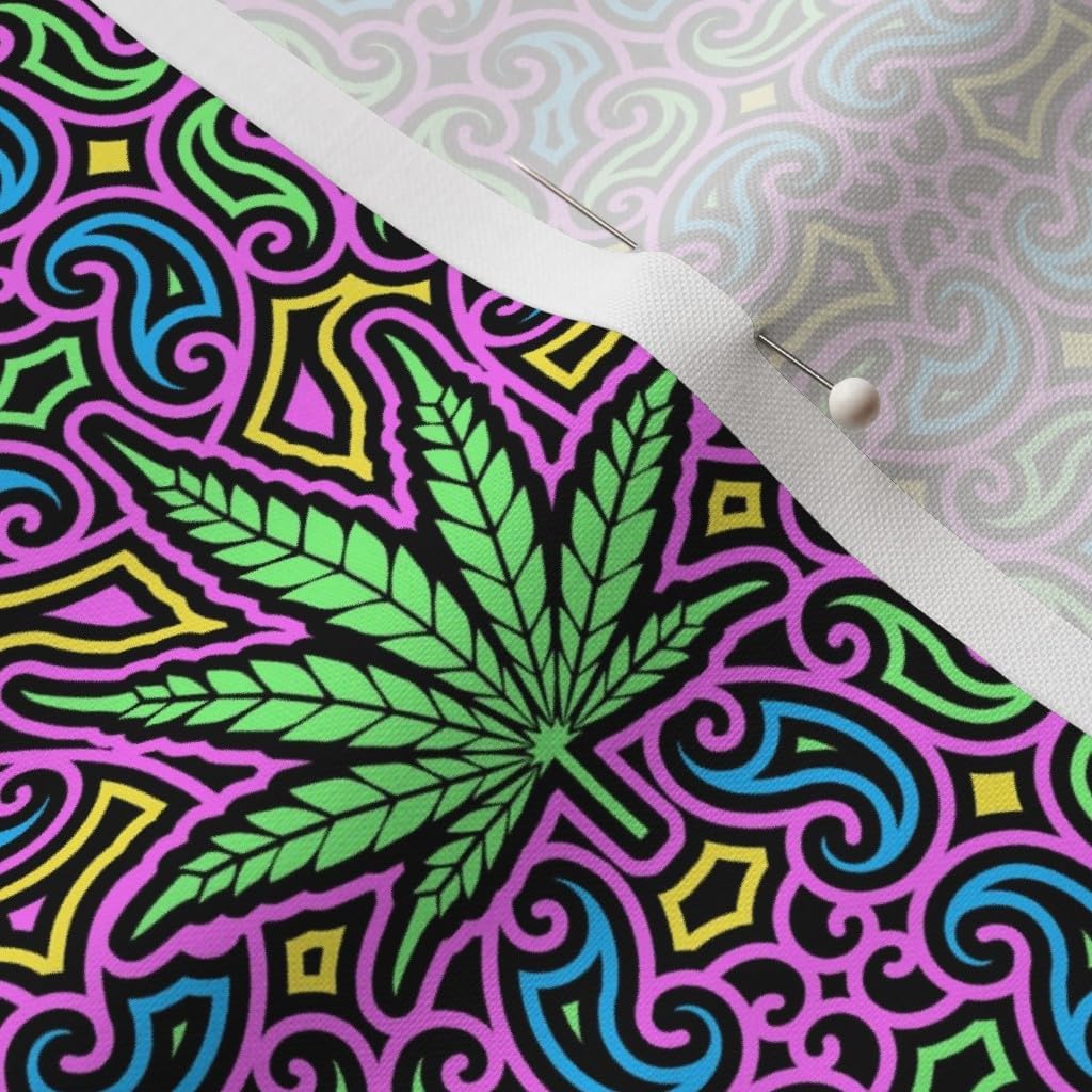 Spoonflower Fabric - Sweet Leaf Color Medium Marijuana Hemp Bright Colors Cannabis 420 Printed on Petal Signature Cotton Fabric by The Yard - Sewing Quilting Apparel Crafts Decor