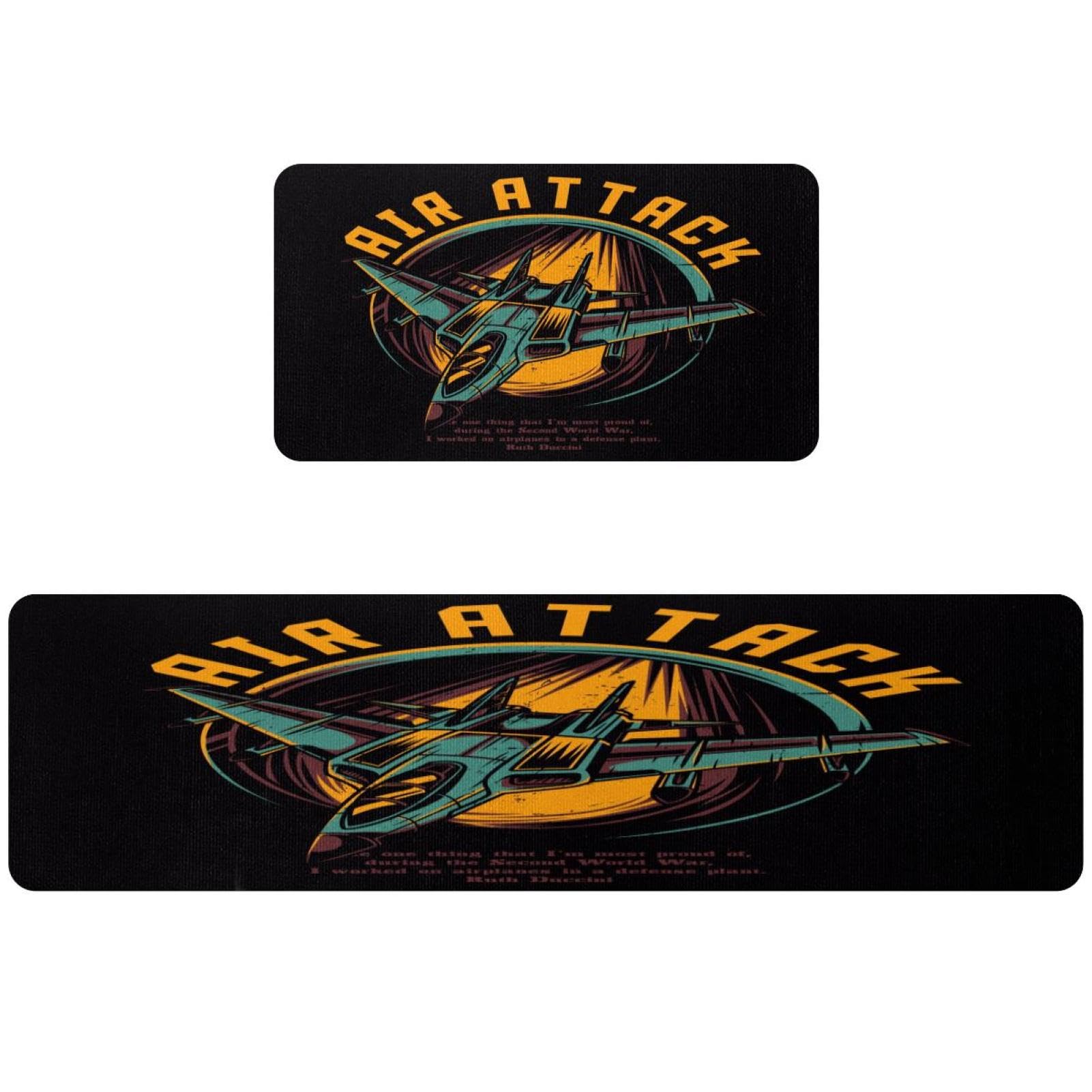 Lot de 2 tapis de cuisine antidérapants et lavables pour buanderie