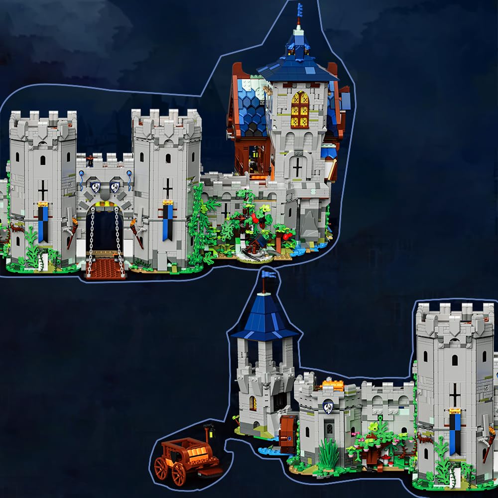 Kit de construcción medieval del castillo forestal, casa de arquitectura modular MOC, bloques de construcción de 6959 piezas, un regalo de juguete adecuado para adultos para exhibir y