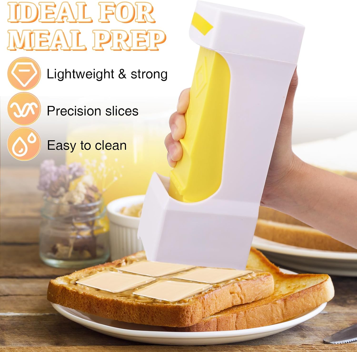 2PCS Butter Cutter and Storage Case, Butter Stick Slicer for Bread Cakes Cookie