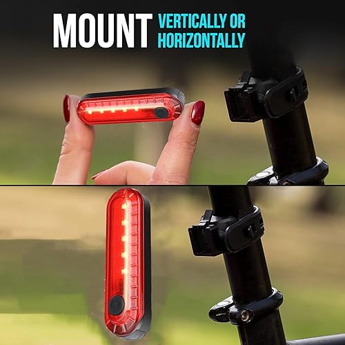 Miniatura 4 de Luz trasera de bicicleta, luces traseras de bicicleta USB-C recargable LED linterna de seguridad para ciclismo con 4 modos de luz para carretera,
