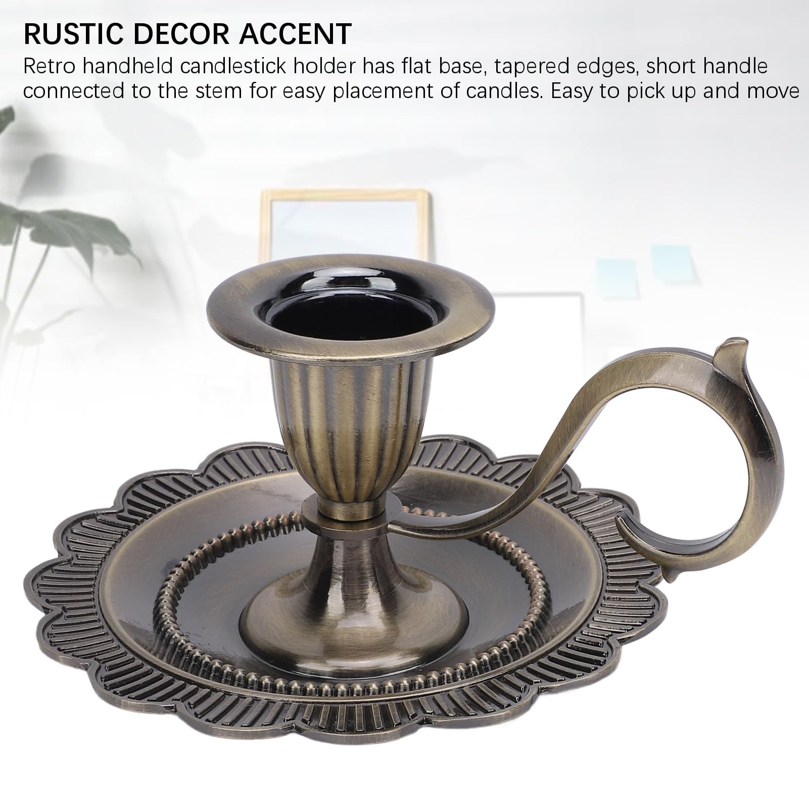 Bougeoir Vintage Rétro En Alliage De Zinc - Support Bougie Table Style Européen Antique
