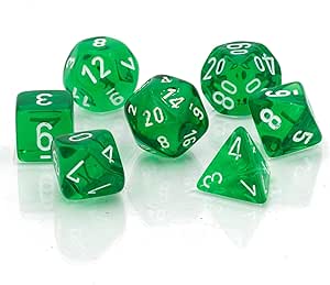 Chessex Polyhedral 7-Die Translucent Dice Set - Green