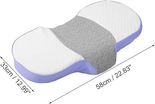 Miniatura 4 de VOCOSTE Almohada de espuma viscoelástica, para aliviar el dolor de cuello y hombros, almohada para dormir con soporte para el cuello en casa,
